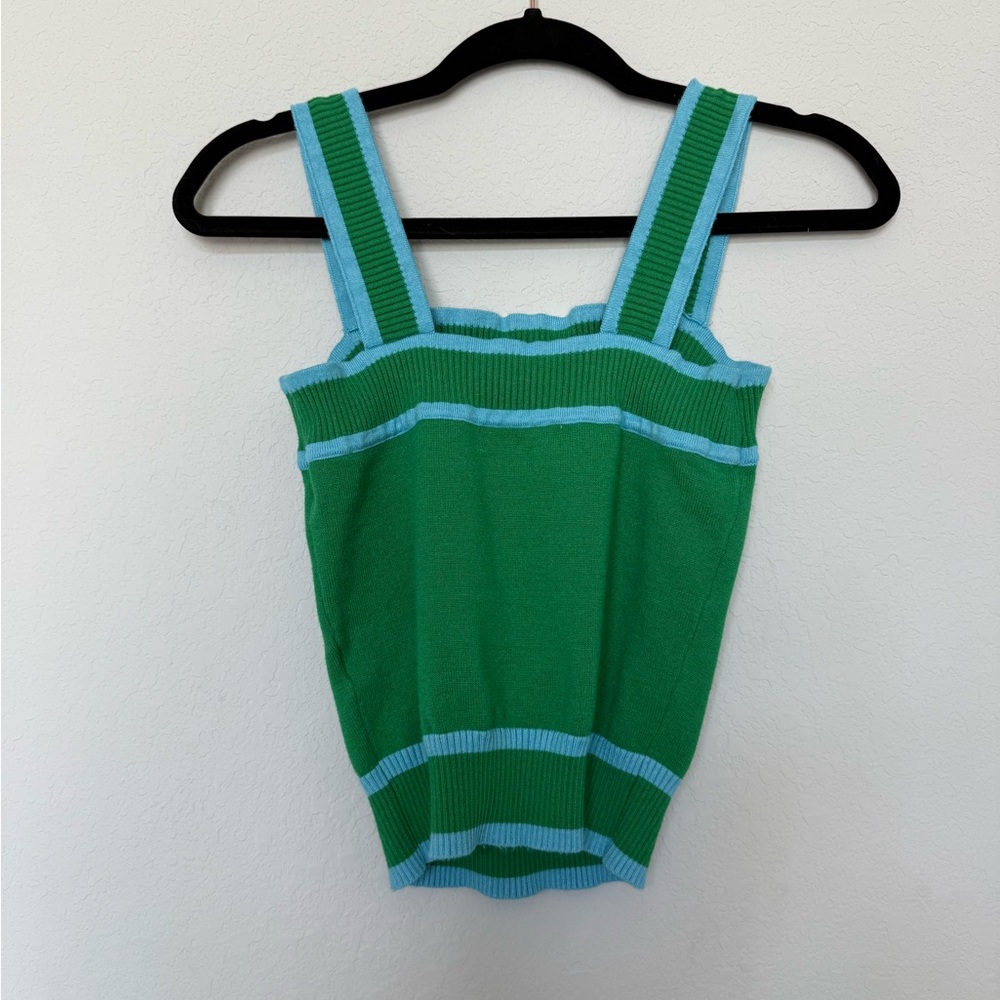 Dokotoo Vibrant Green and Blue Women's Tank Top - Picture 3 of 5